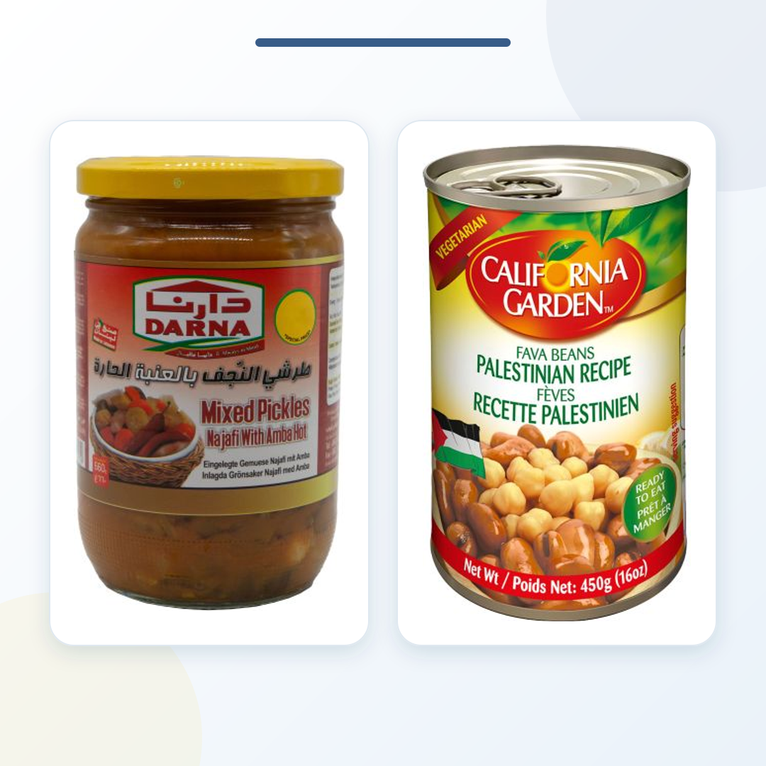 Middle Eastern Pantry Bundle – Darna Mixed Pickles with Hot Amba 660G & California Garden Foul 400G product bundle