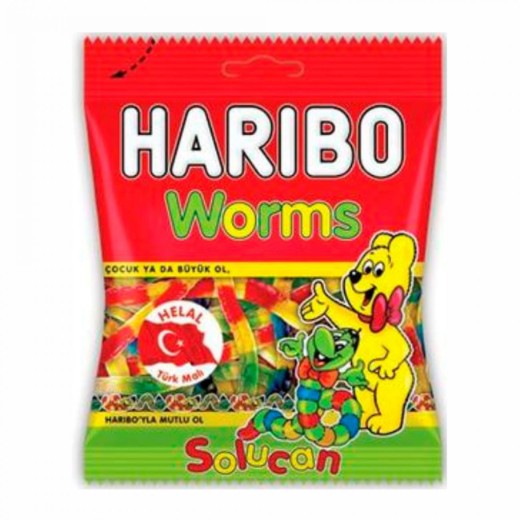 Haribo Worms-Solucan (Brown) (80GR)