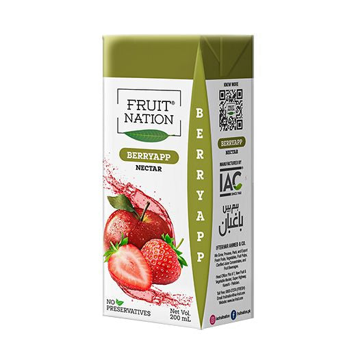 Fruit Nation Berry-App Nectar (Strawberry Apple) 200Ml