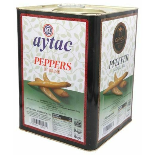 Aytac Gevsis Greek Peppers In Brine 6-9 [Tin] (15 KG)