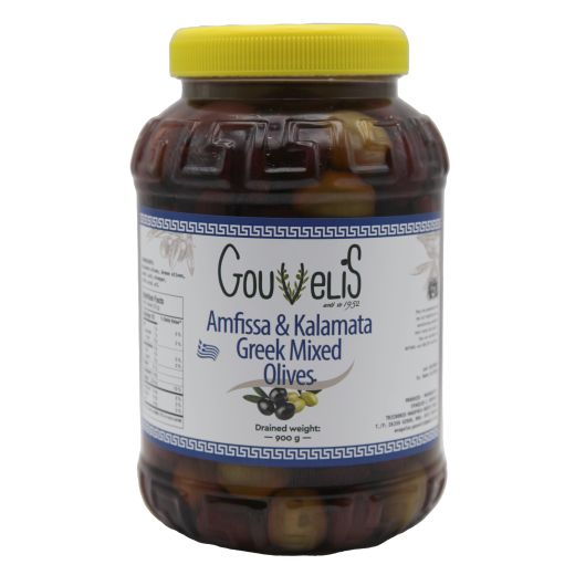 Gevsis Gouvelis Amfissa & Kalamata Greek Mixed Olives (900G)