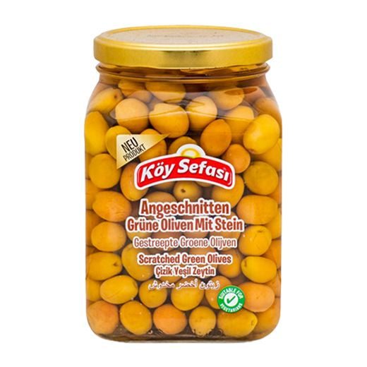 Koy Sefasi Green Olives Scratched [Jar](Cizik) (900g) product image