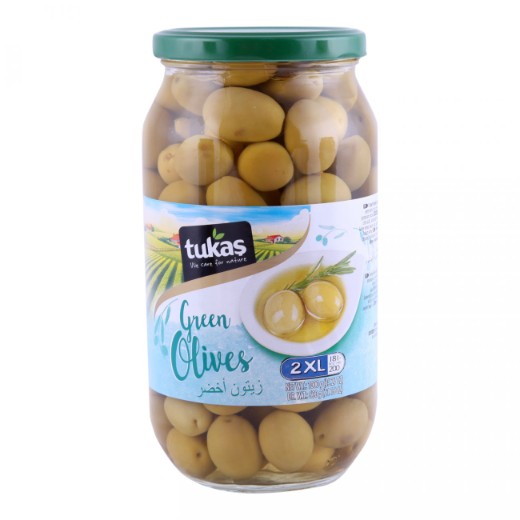 Tukas Whole Green Olives [Jar] (1KG)