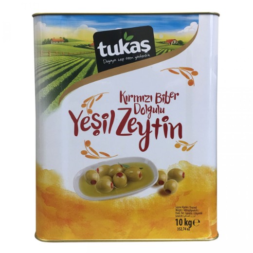 Tukas Stuffed Green Olives 141-160/10Kg [Tin] (10KG)