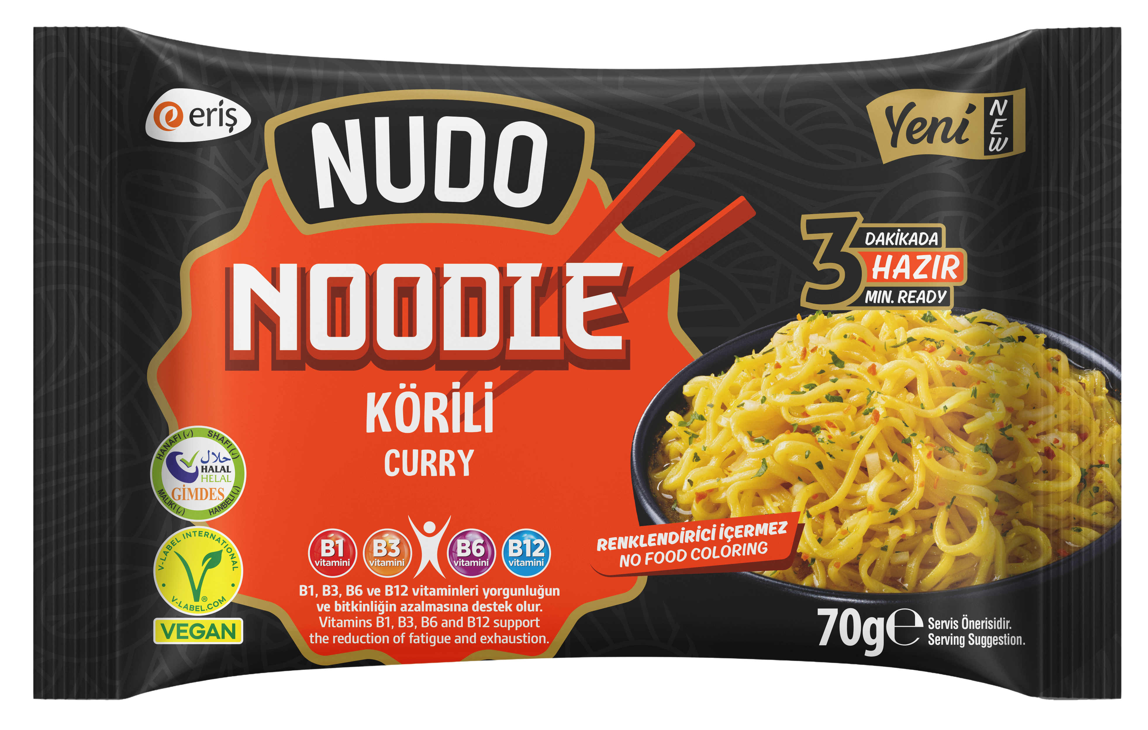 Nudo Noodle with Curry Seasoning(5*70gr)