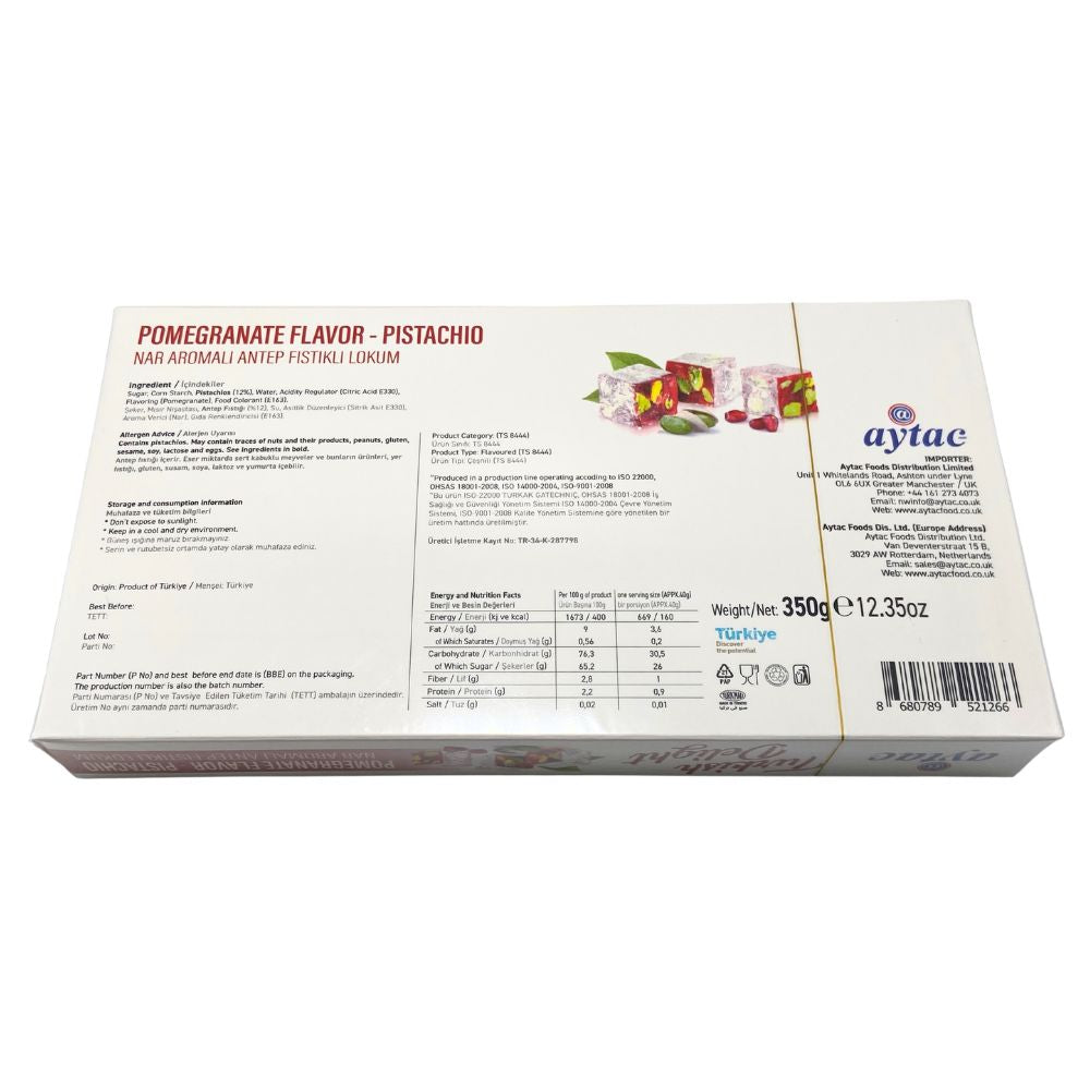Aytac Turkish Delight Bowl Pomegaranate and Pictachio (350G)