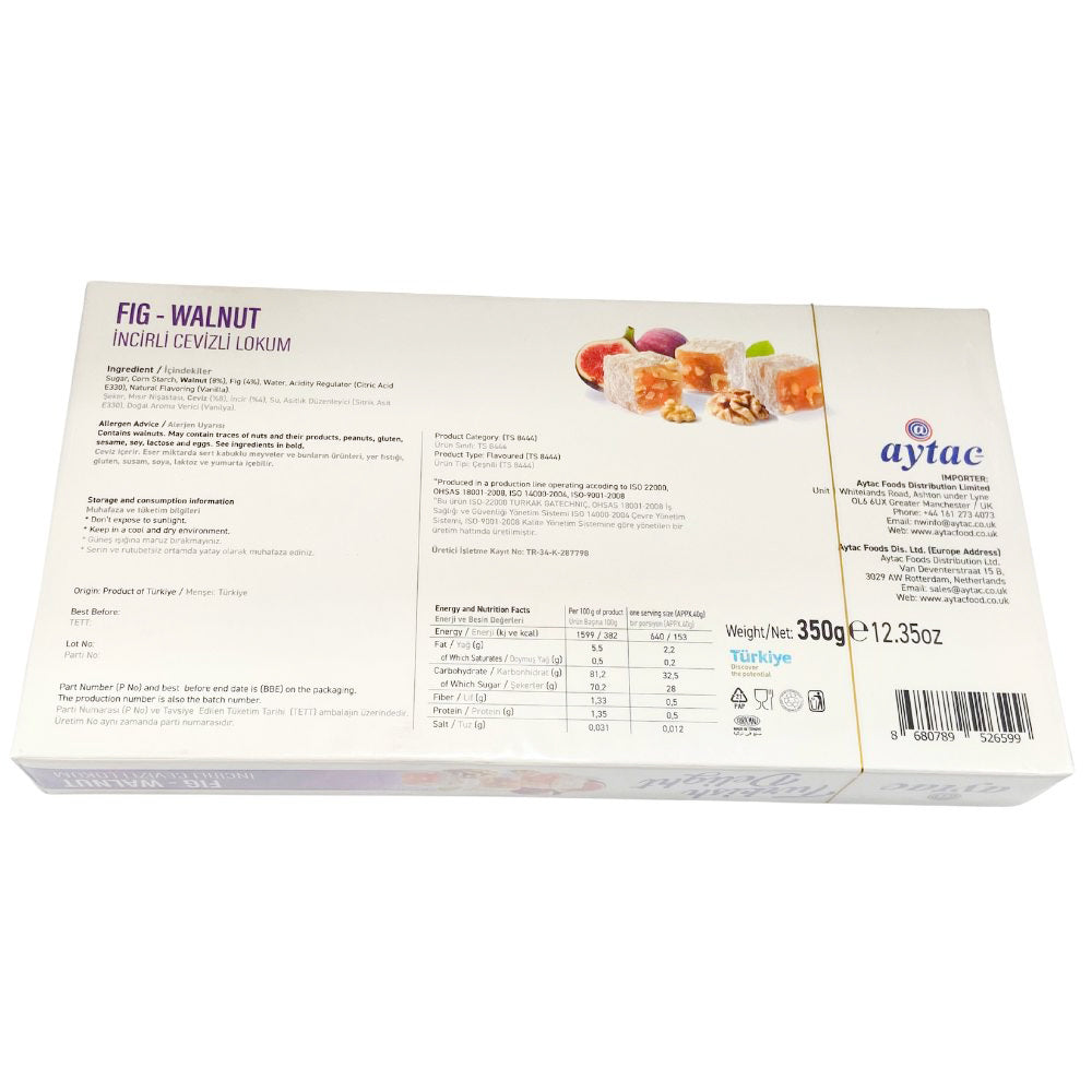 Aytac Turkish Delight Bowl With Fig And Walnut 350GRx12