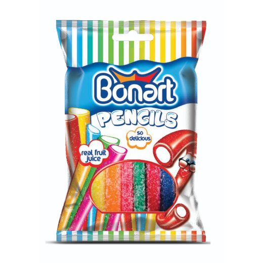 Bonart Licorice Pencils Filled Stick Candy (90GR)