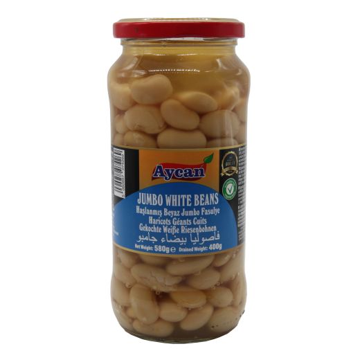 Aycan Tr Boiled Jumbo White Beans Jar (580G)