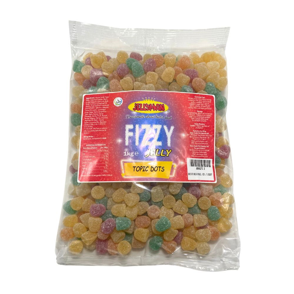 Jellyman Fizzy Topic Dots – Bulk Jelly 1kg
