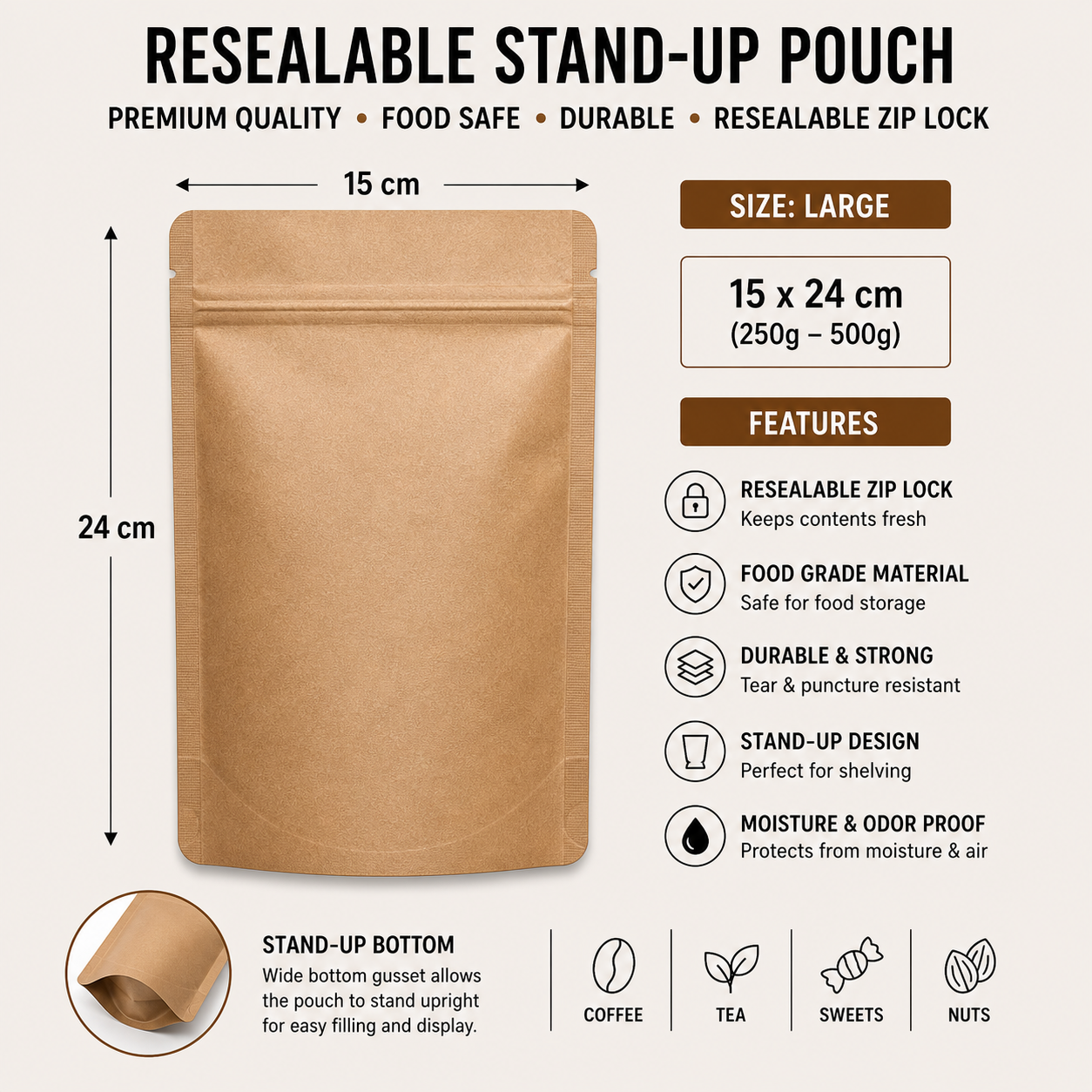Resealable Stand-Up Pouches