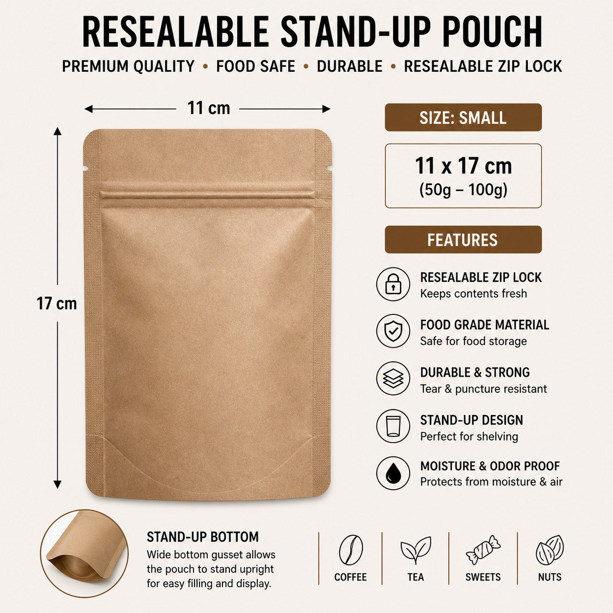 Resealable Stand-Up Pouches