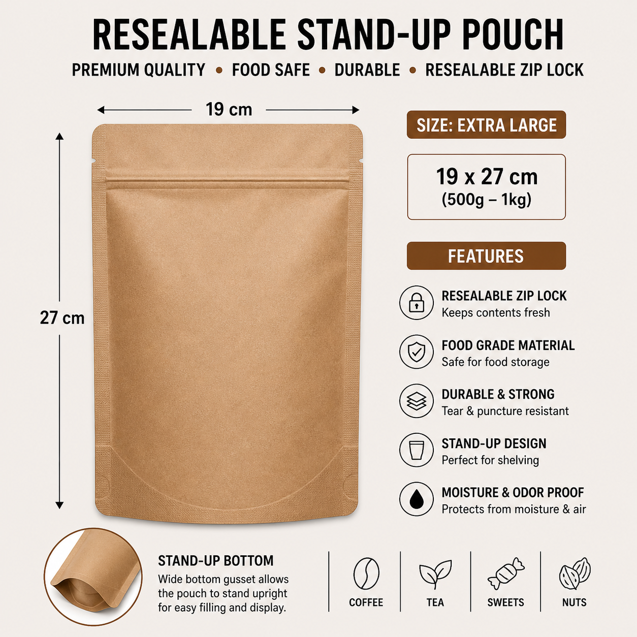 Resealable Stand-Up Pouches