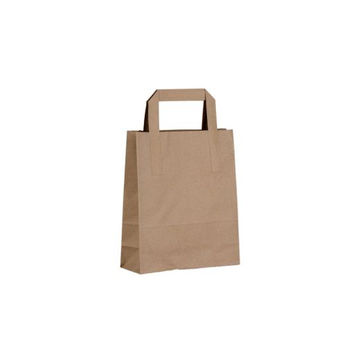 Qp Flat Handle Plain Brown Bag 250*140*300 (250 pcs) product image