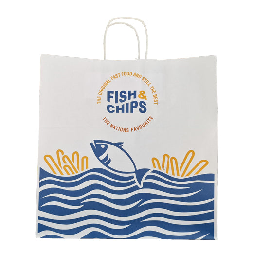 Qp Fish & Chips Twisted Hand Brown Paper Bag Sos 320X200X320 (100 pcs) product image
