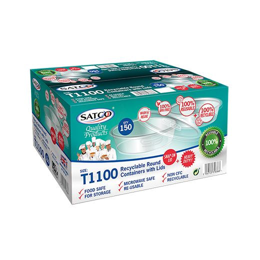 Satco Plastic Micro Round Container T1100 Pots 750ml With Lids (50 pcs) product image