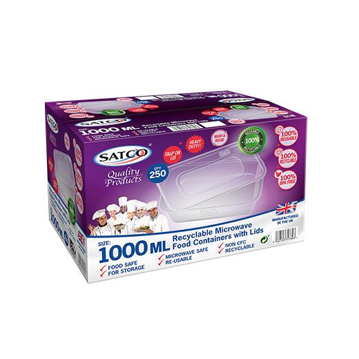 Satco Plastic Micro Container 1000ml With Lids (50 pcs) product image