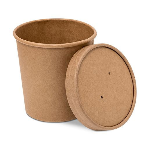 Ctr Hrd Grab&G Paper Soup Cup+Lid (453ml - 16Oz) Kraft (25 pcs) product image