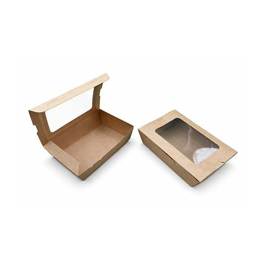 Ctr Hrd Salad Snack Box With Window (900ml - 32Oz) Brown (50 pcs) product image