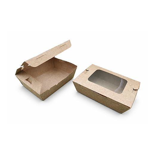 Ctr Hrd Salad Snack Box With Window ((1200ml - 42Oz) Brown (50 pcs) product image