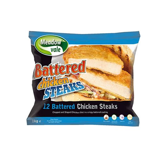 Ctr Meadow Vale Battered Chicken Steaks (85g) (1.02kg) product image