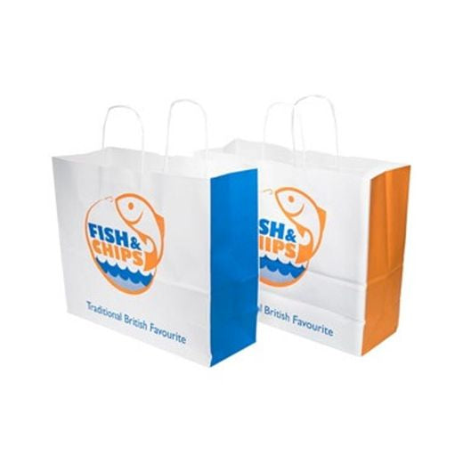 Ctr Ukf Mg Fish&Chips Twisted White Bags Large (280X170X290Mm) (100 pcs) product image