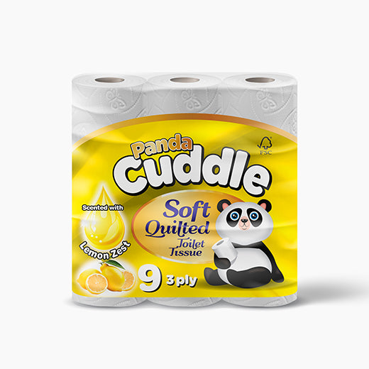 Modern Panda Cuddle Tt 3 Ply Lemon (9ROLL) product image