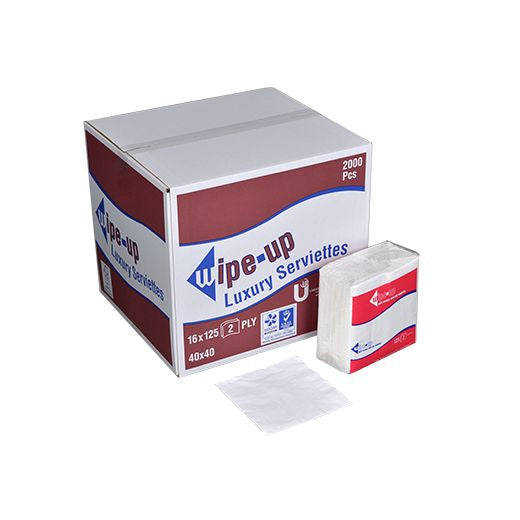 Ctr Up Wipe Up 40X40Cm 2Ply 4-Fold Luxury Serviettes (125 pcs) product image