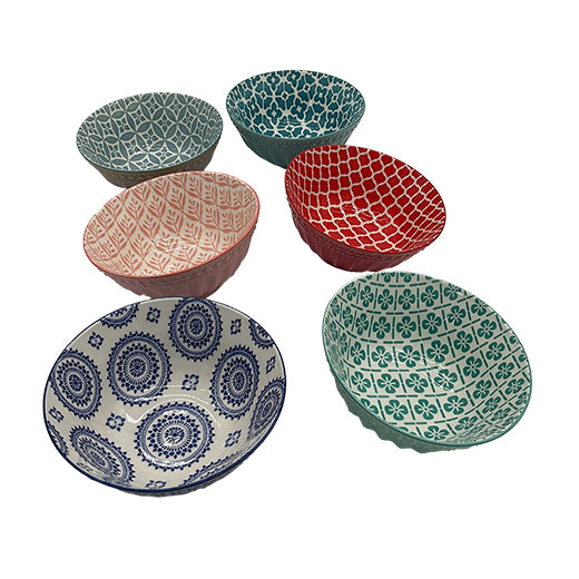 Csm Bohemian Style Round Pasta Bowl 6Inc Mixed Set Of 6 - Various Colours (6 pcs) product image