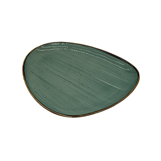 Csm Pebble Plate 10Inc - Green With Brown Rim (1 pcs) product image
