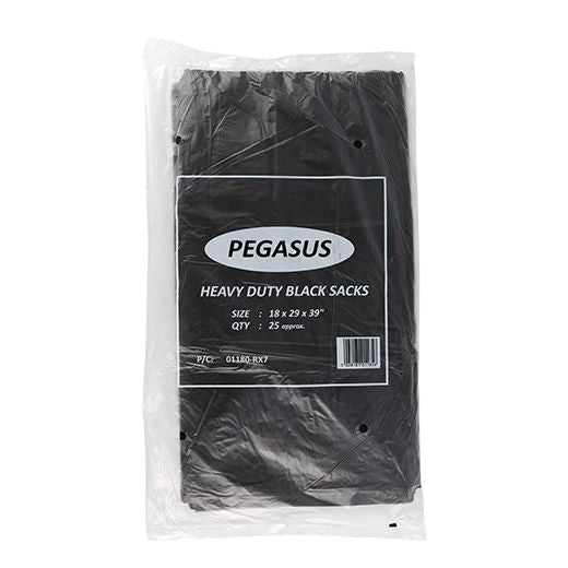 Ctr Mp 457X725X975 (18X29X39) Md Majectic Incpegasusinc Heavy Duty Black Sacks [140g]Inc (25 pcs) product image