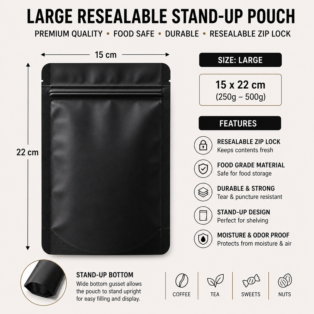 Resealable Stand-Up Pouches