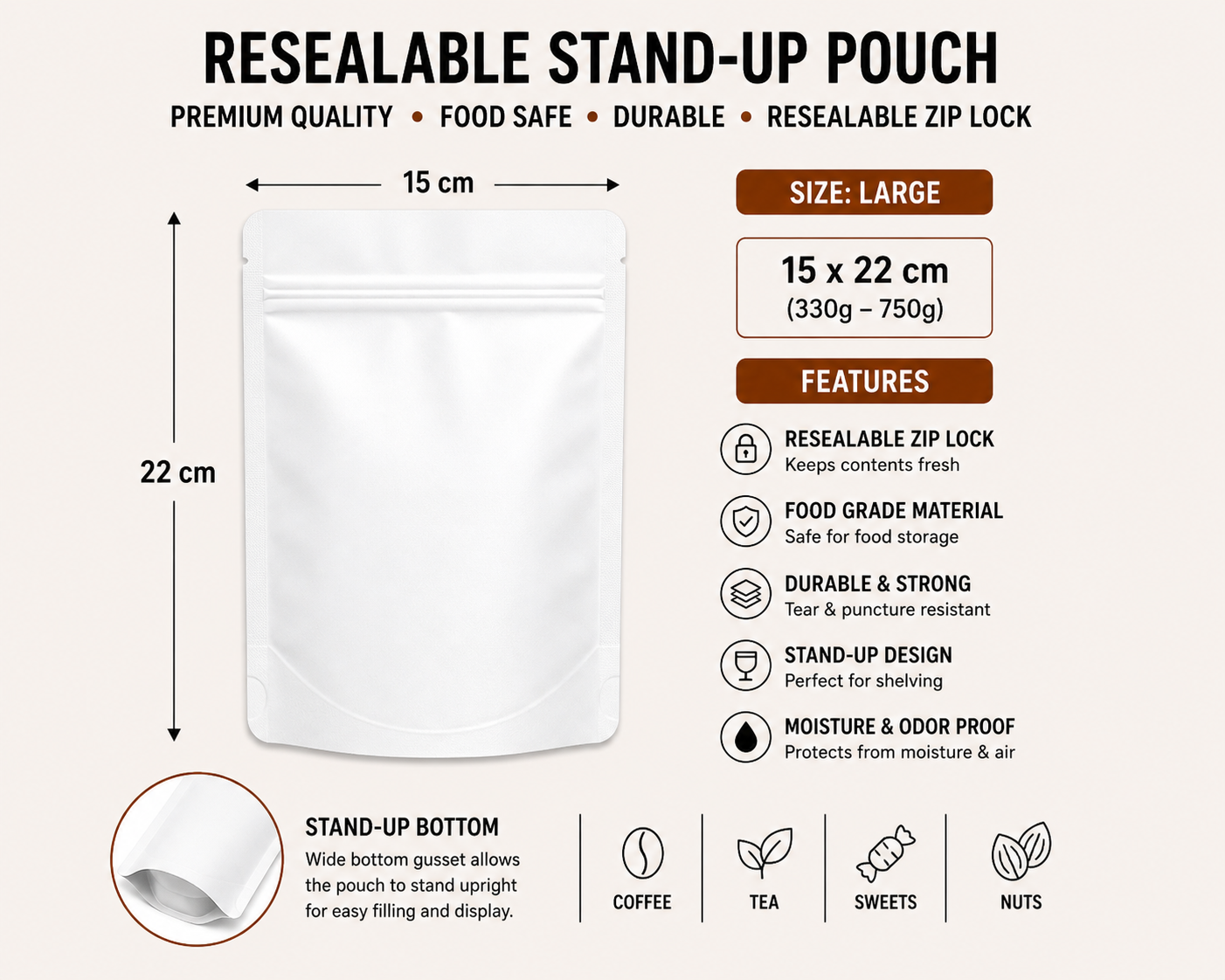 Resealable Stand-Up Pouches