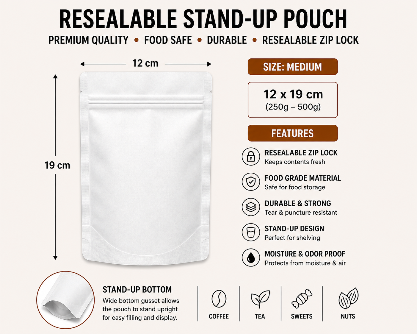 Resealable Stand-Up Pouches