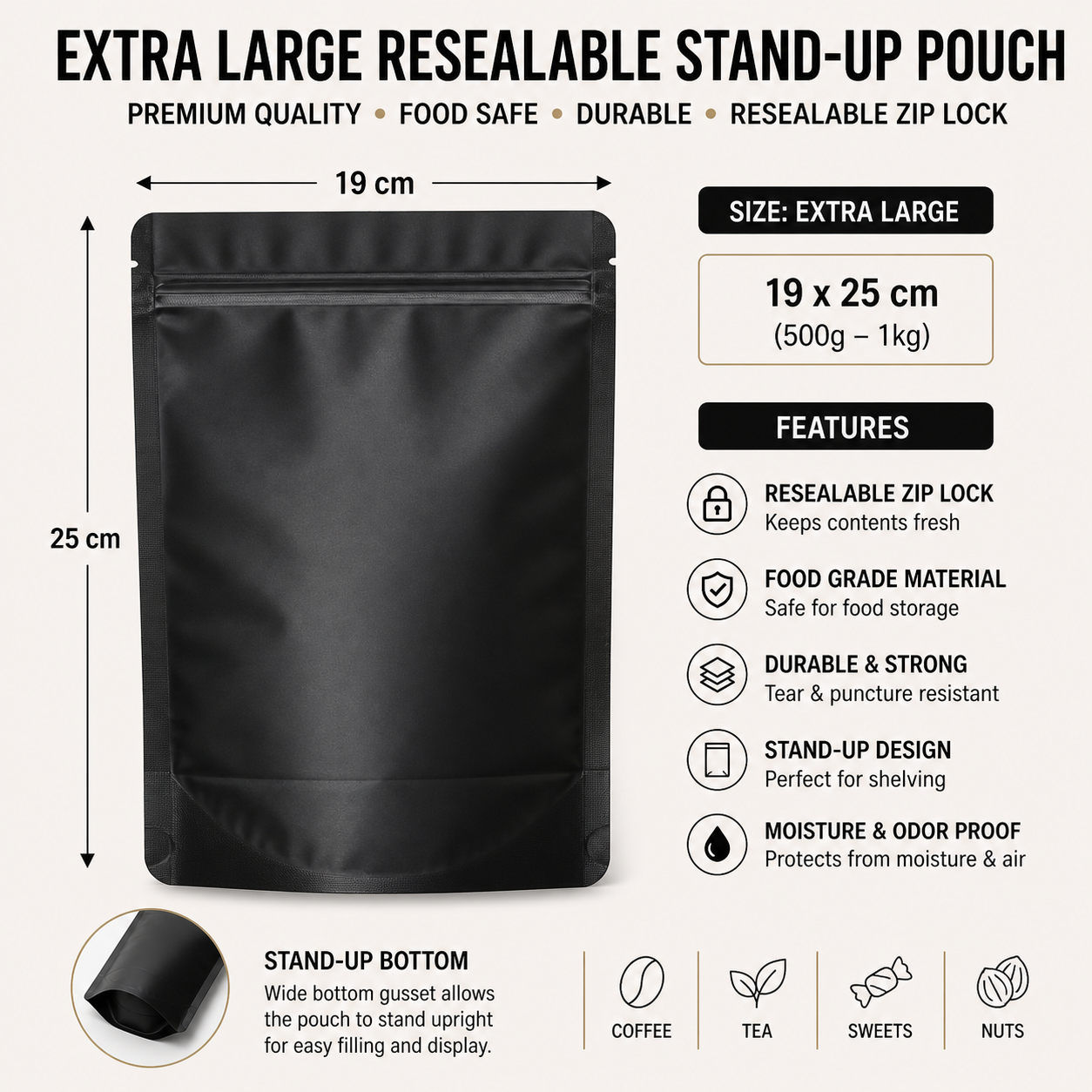 Resealable Stand-Up Pouches