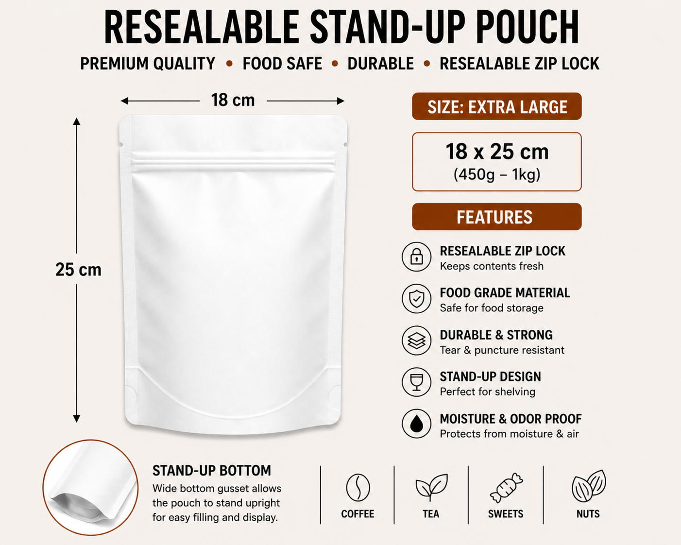 Resealable Stand-Up Pouches