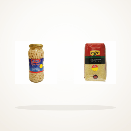 Aycan White Beans 540G and Aytac Fine Bulgur 1KG bundle