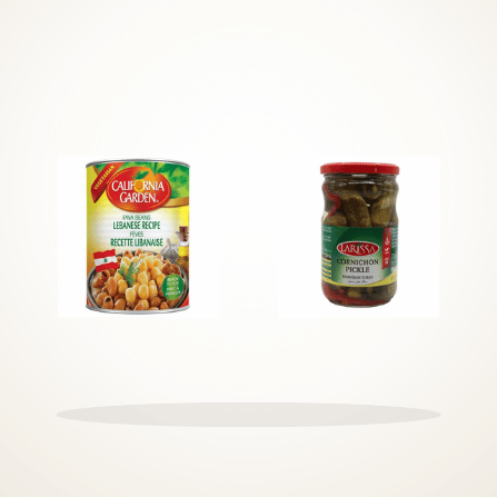 California Garden Lebanese Foul 400G and Larissa Gherkin Pickles 660CC bundle
