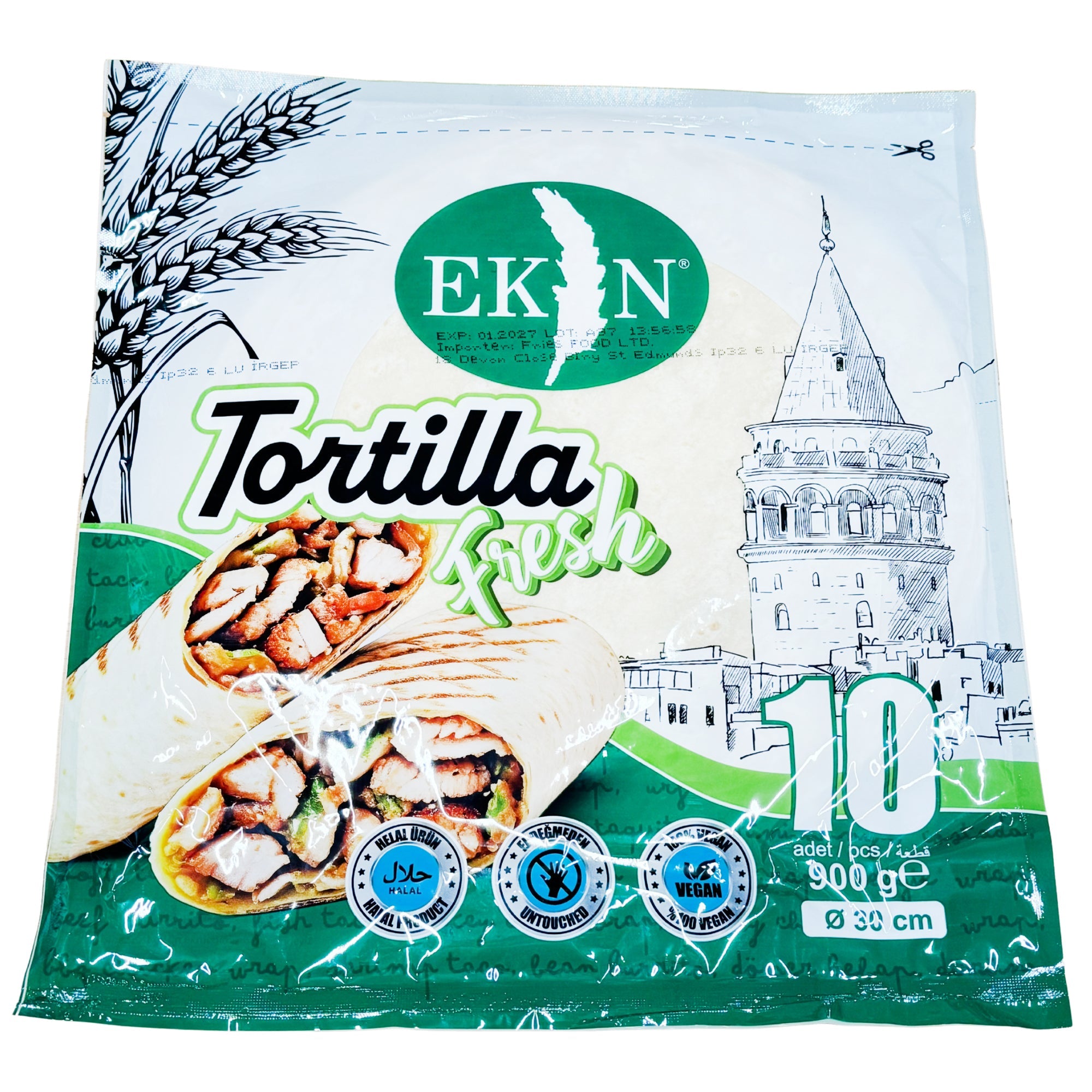 Ekin Tortilla Wrap Bread 30cm 900G 10PCS