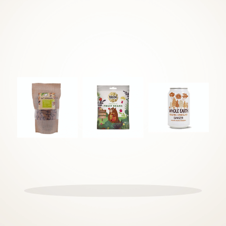 Organic Wellness Trio – Almonds, Tutti Frutti & Whole Earth Sparkling Ginger bundle image