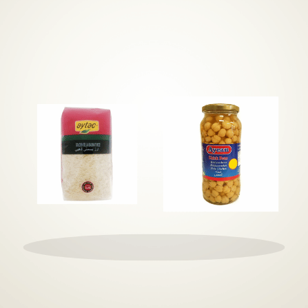 Pantry Essentials Bundle with Aytac Golden Sella Basmati Rice 1KG and Aycan Chick Peas 540G