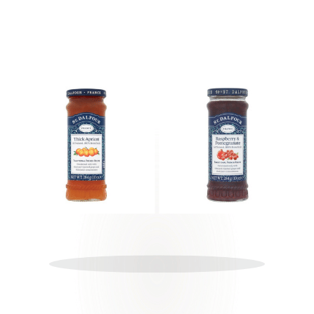 St. Dalfour Breakfast Duo Bundle with Apricot and Raspberry Pomegranate spreads