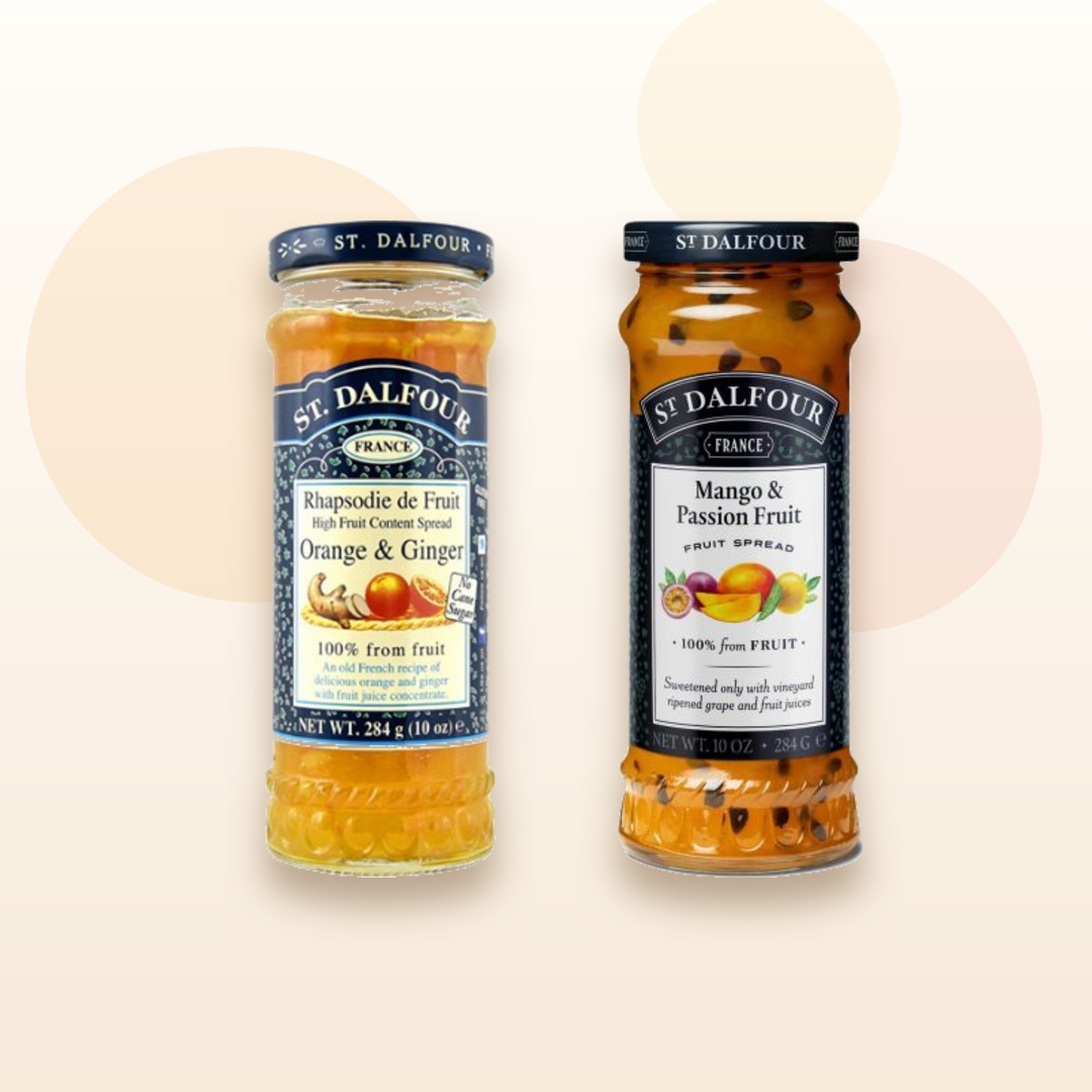 St. Dalfour Orange & Ginger Spread 284G and Mango & Passionfruit Spread 284G bundle