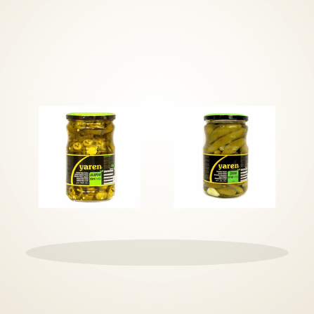Yaren Pickle Duo Bundle with Jalapeno Pepper Slices 720G and Cucumber Pickles 720G