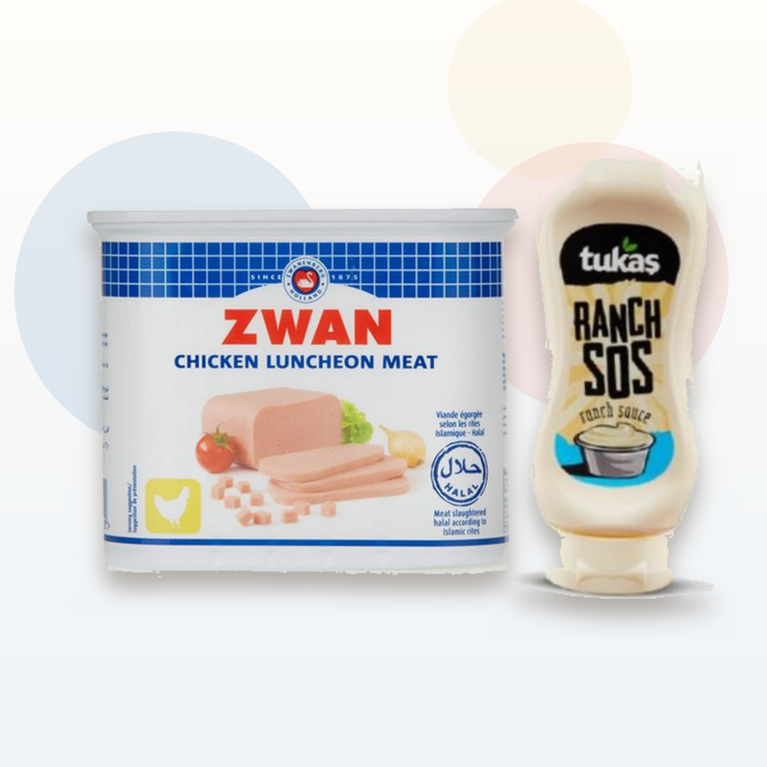 Zwan Chicken Luncheon Meat 340G and Tukas Ranch Sauce 335G bundle