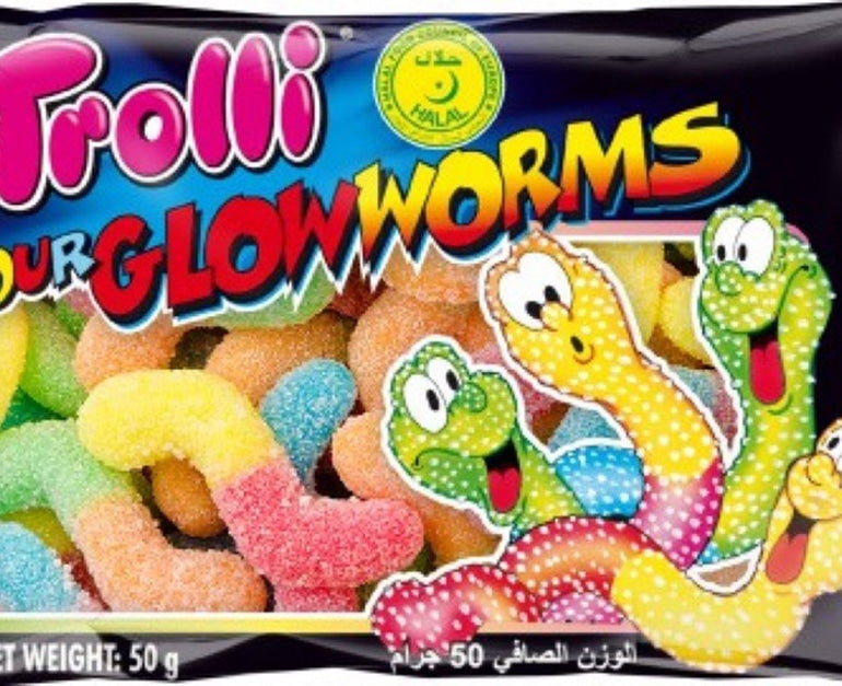 Trolli Sour Glow Worms 50Gx12