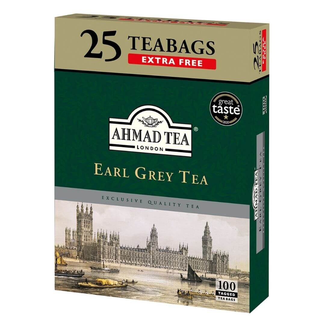 Ahmad Tea Bags 100 Earl Grey (25 Bags Extra) - Aytac Foods