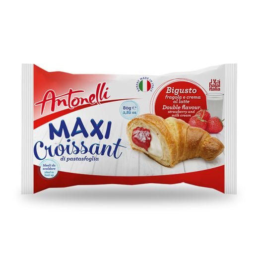 Antonelli Maxi Croissant Strawberry And Milk Cream (80G) - Aytac Foods