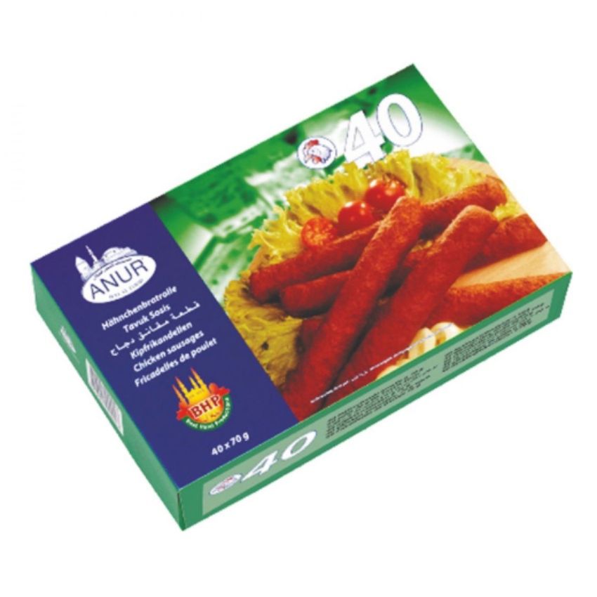 Anur Chicken Sausage 40 (Tavuk Sosis) (40X70G) - Aytac Foods