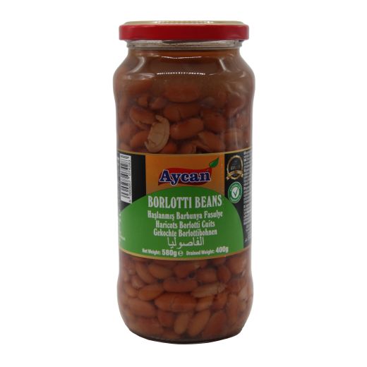Aycan Tr Boiled Borlotti Beans Jar (580G) - Aytac Foods